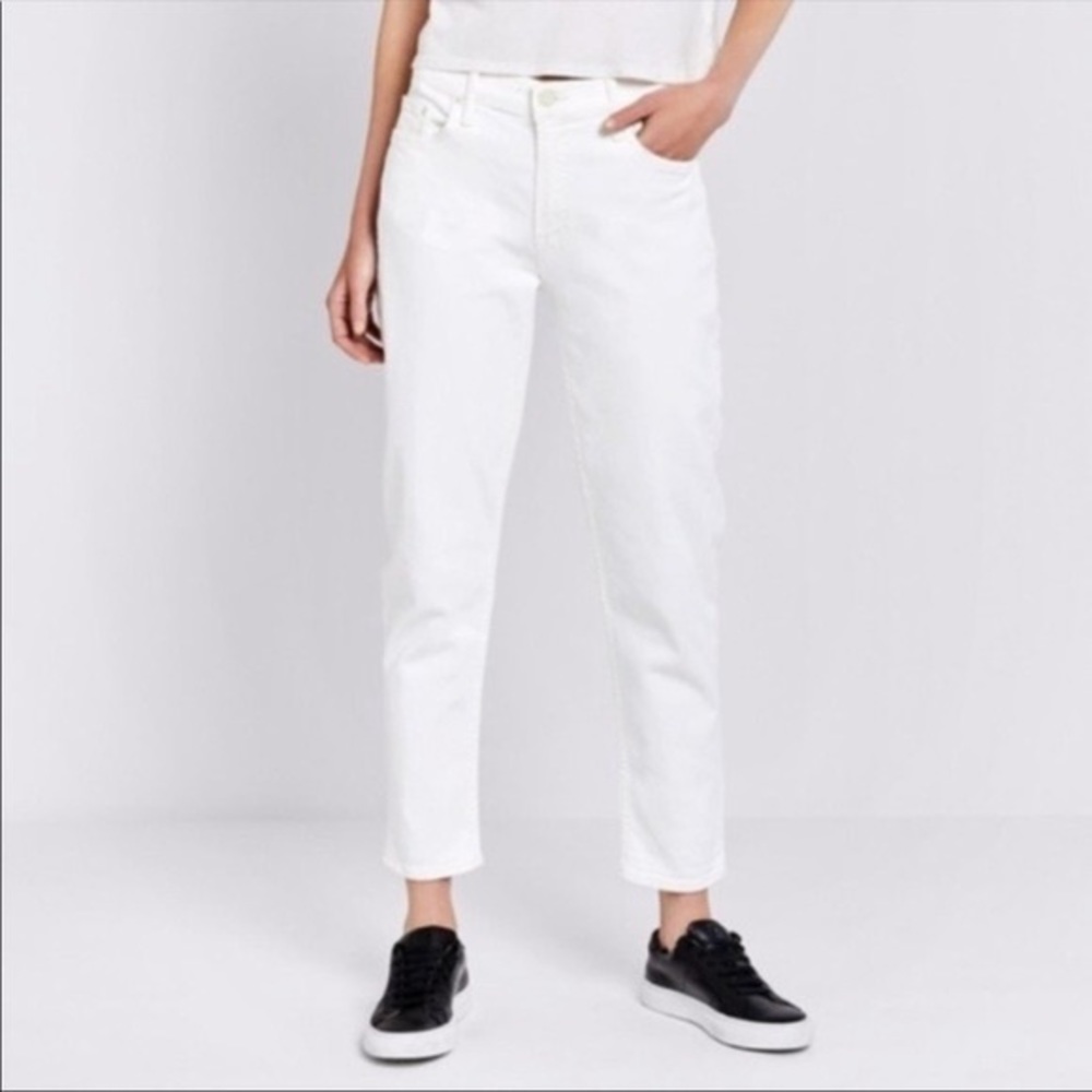 Mother The Dropout White Denim Jeans